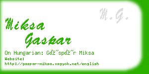 miksa gaspar business card